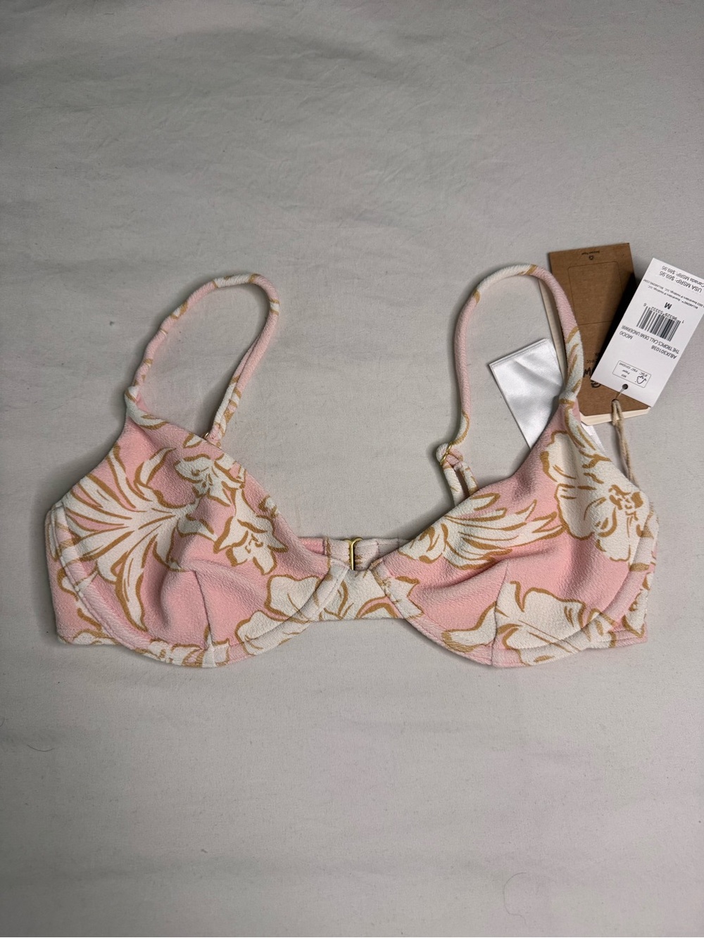 Billabong Floral Underwire bikini top  - Pink Cream size medium